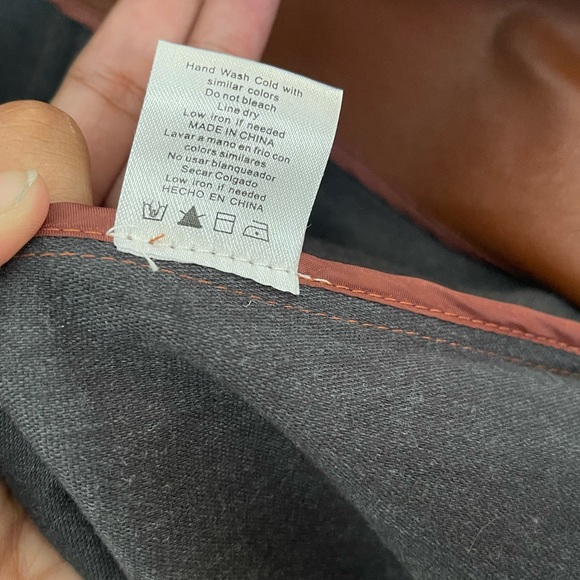 On Twelfth Fur Collar Brown Pleather Belted Long Jacket with Gold Accents - Picture 9 of 11